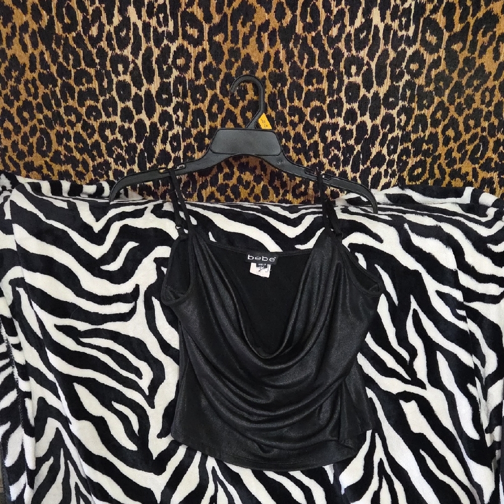 Bebe Black Draped Cami Top